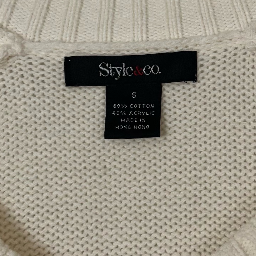 Style & Co. Cream Short Sleeve Cardigan - Picture 3 of 4